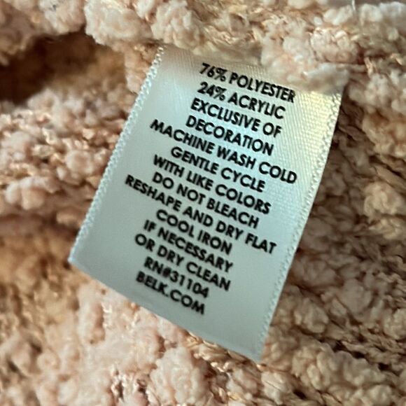 New Directions Slouchy Hooded Sweater with Drawstrinfs Mauve Pink Medium M - Picture 4 of 5